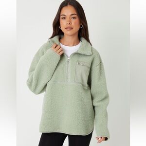 Threadbare Sherpa Zip Pull-over Size S